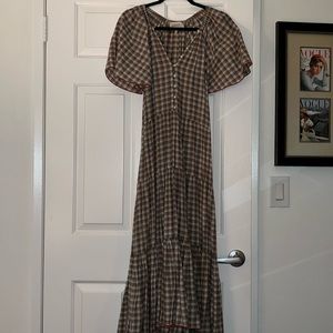 The GREAT. Plaid maxi dress